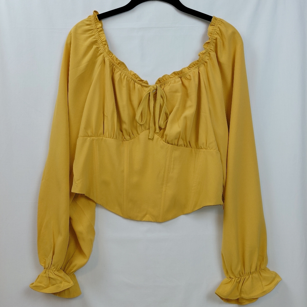 Scarlet Darkness Milkmaid Top Women's Sz XL Ren Faire Cosplay Whimsigoth Costume